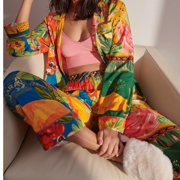 Anthropologie Farm Rio Hisbiscus Pajama Set - Picture 3 of 16